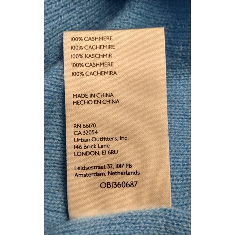 NEW~Women's Free People Harmony Cashmere V-Neck Sweater in Blue "Grecian Sea" XS - Picture 14 of 14